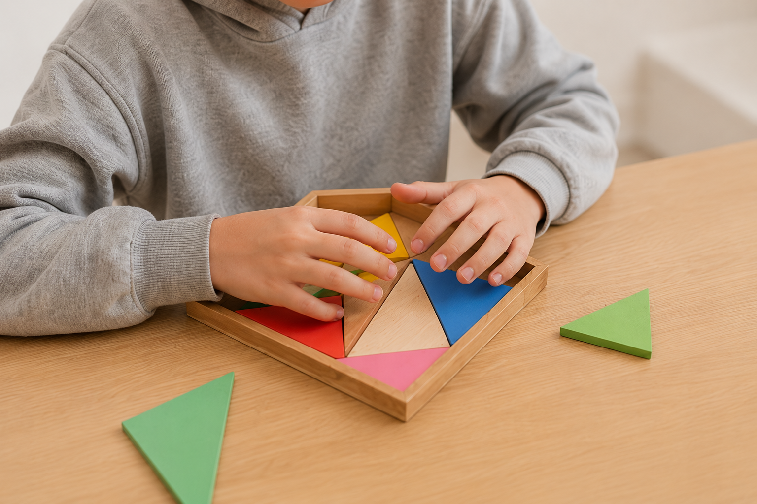 Atividade psicopedagógica com material de encaixe